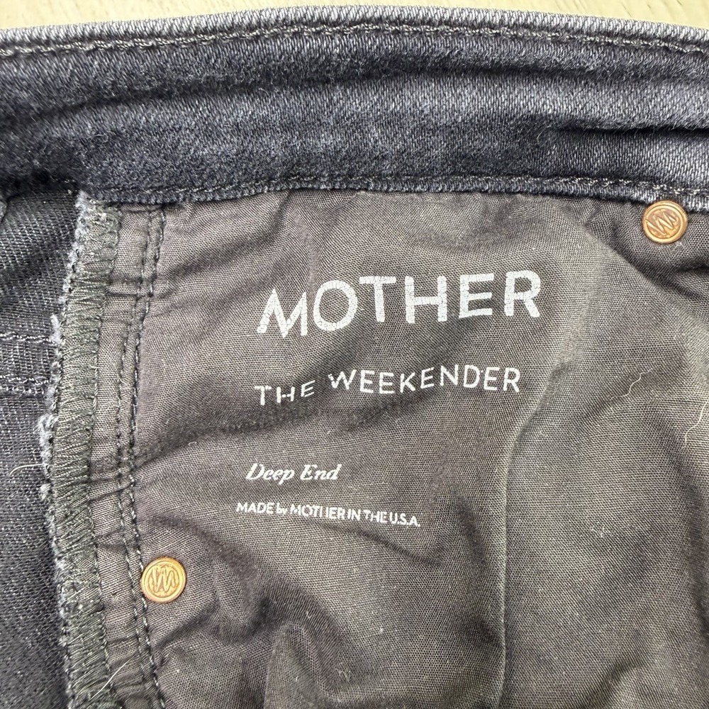 MOTHER The Weekender Mid-Rise Flare jeans Black Deep End black size 29 - Picture 9 of 16